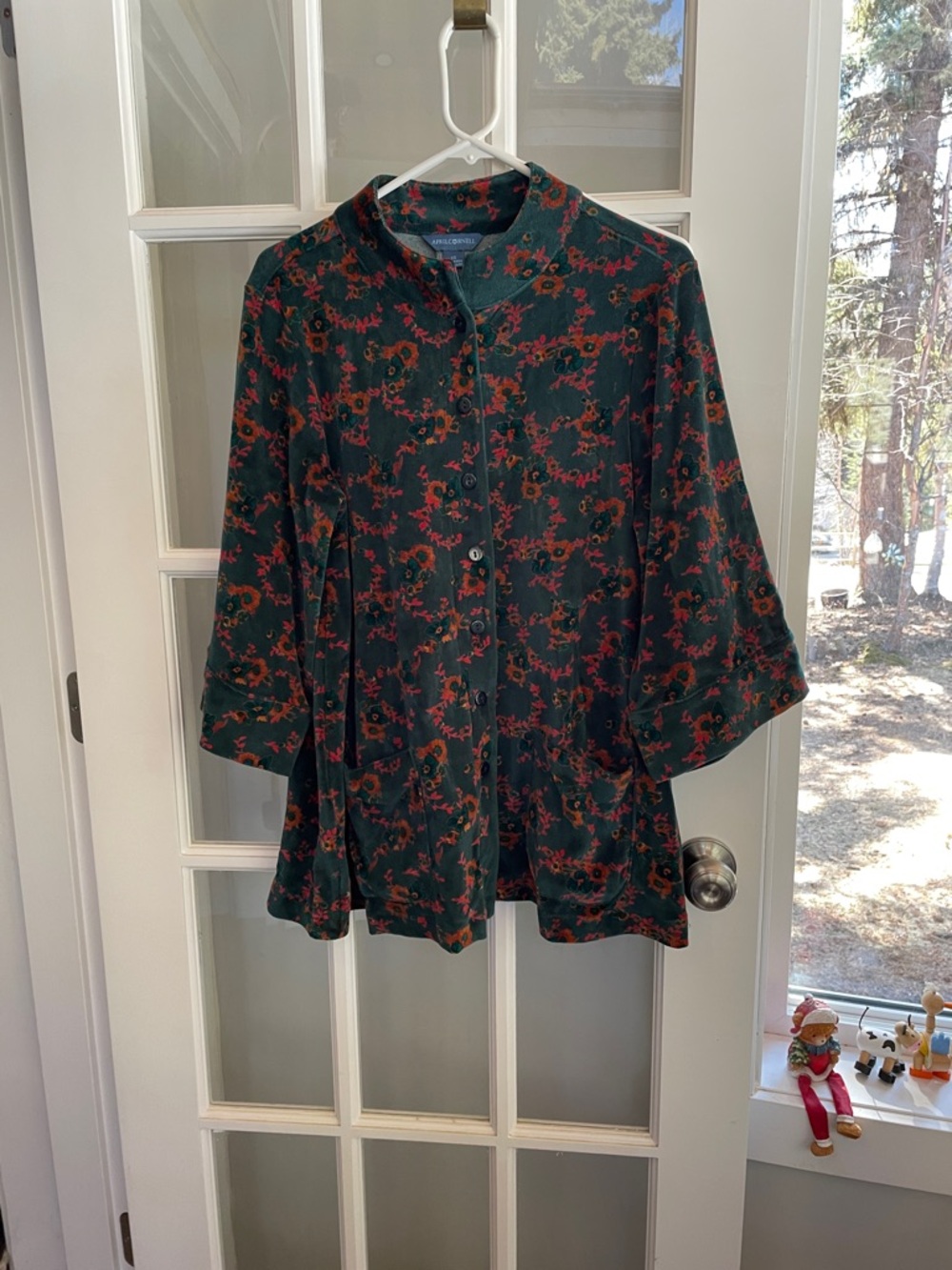 EUC April Cornell Paisley Velveteen Smock Jacket, size XS